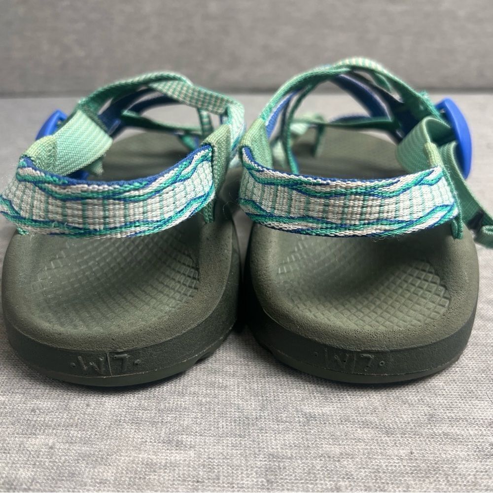 Chaco‎ ZX/2 Sandals Womens Size 7 Teal Blue Black Vibram Soles Big Toe Strappy - Picture 8 of 11